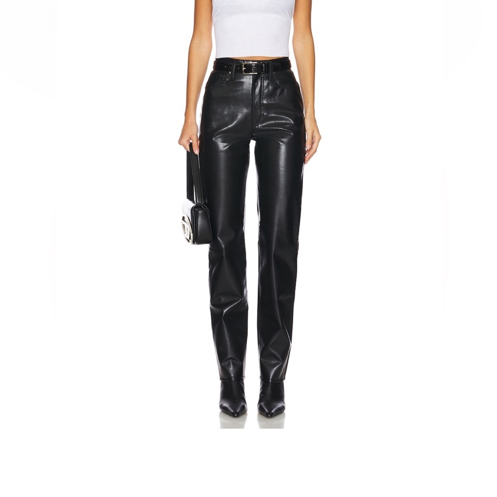 Agolde Black Leather Pants